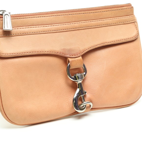 Rebecca Minkoff Leather Wristlet Clutch Purse Bag 9x6x1/2 Pink/Silver - Picture 7 of 17